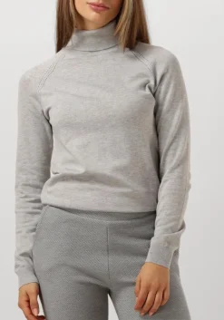 grijze summum coltrui turtle neck sweater soft viscose polyamide knit
