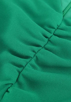 groene access mini jurk ruched dress with v neckline