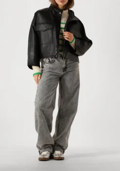 groene co'couture trui coralie crop stripe o-knit