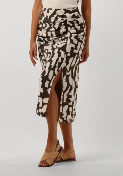 groene dante6 midirok print smock rok