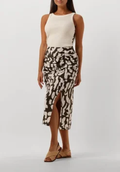 groene dante6 midirok print smock rok