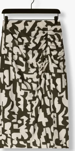 groene dante6 midirok print smock rok