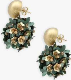 groene lott. gioielli sieraad sequin flower globe earrings s