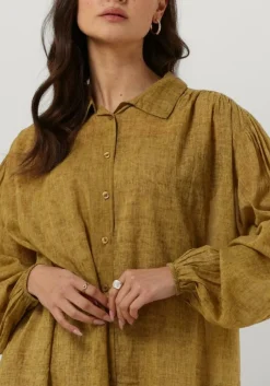 groene mes demoiselles midi jurk shirt diane