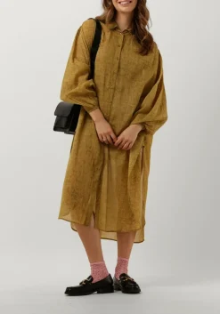 groene mes demoiselles midi jurk shirt diane