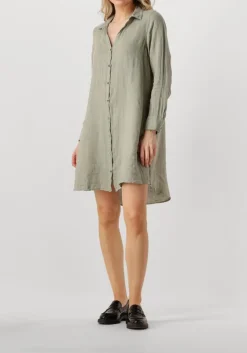 groene mos mosh mini jurk mmrielle linen dress