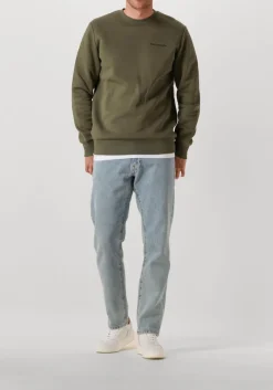 groene peak performance sweater original small logo crew men