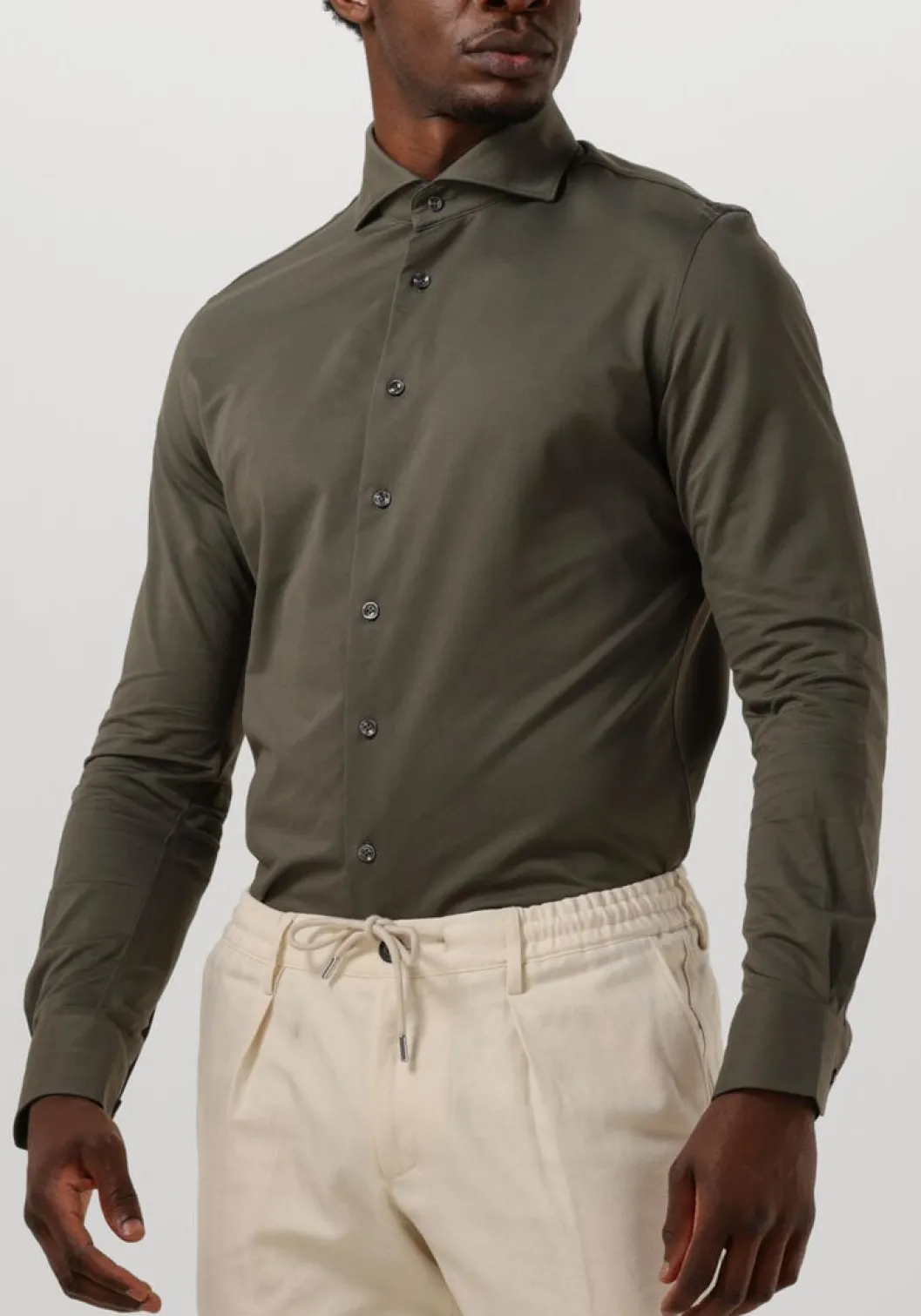 groene profuomo klassiek overhemd shirt x-cutaway sc sf japanese knitted