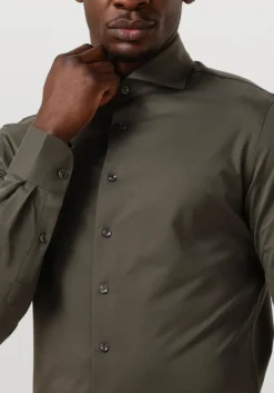 groene profuomo klassiek overhemd shirt x-cutaway sc sf japanese knitted