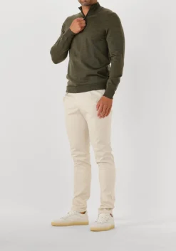 groene profuomo trui pullover half zip merino