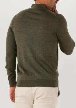 groene profuomo trui pullover half zip merino