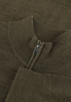 groene profuomo trui pullover half zip merino