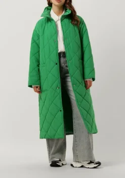 groene stand studio gewatteerde jas sage coat