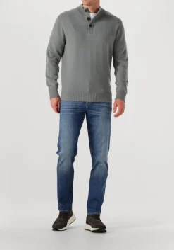 groene stefano lauran trui half zip l