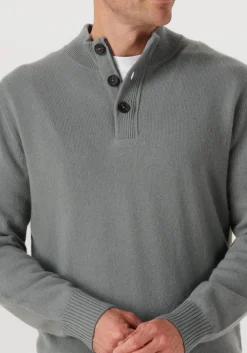 groene stefano lauran trui half zip l