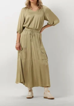 groene summum midirok skirt silky touch