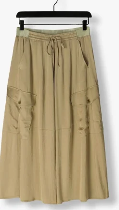 groene summum midirok skirt silky touch