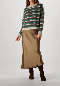 groene summum midirok skirt heavy silk touch