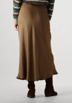 groene summum midirok skirt heavy silk touch