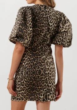 khaki co'couture mini jurk leocc crop puff dress