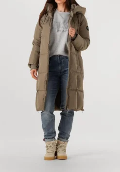 khaki mos mosh gewatteerde jas nova square down coat