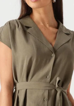 khaki mos mosh midi jurk mmnelli alexis dress