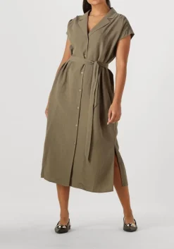 khaki mos mosh midi jurk mmnelli alexis dress