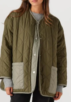 khaki ugg faux fur jas w amilea rev quilted jacket