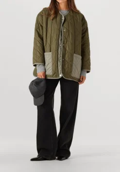 khaki ugg faux fur jas w amilea rev quilted jacket