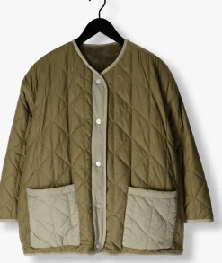 khaki ugg faux fur jas w amilea rev quilted jacket