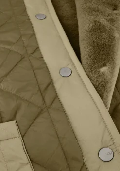 khaki ugg faux fur jas w amilea rev quilted jacket