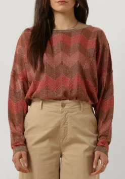 koraal summum trui boat neck sweater shimmering lurex knit