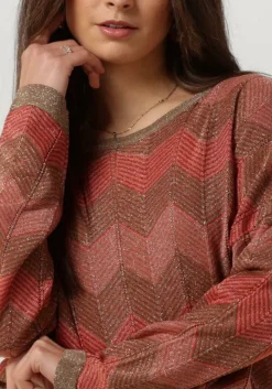 koraal summum trui boat neck sweater shimmering lurex knit