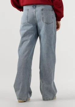 lichtblauwe alix the label wide jeans ladies woven denim pants