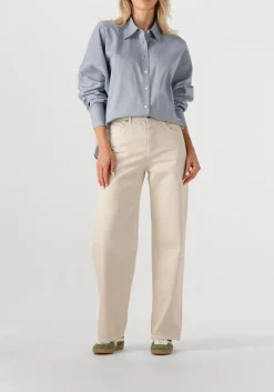 lichtblauwe closed blouses pleated shirt