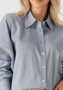 lichtblauwe closed blouses pleated shirt