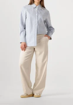 lichtblauwe closed blouses oversize shirt