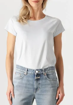 lichtblauwe closed t-shirt t-shirt raglan