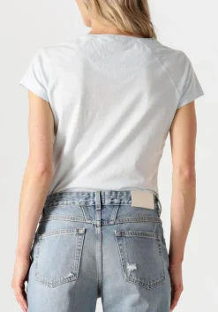 lichtblauwe closed t-shirt t-shirt raglan