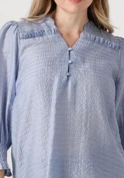 lichtblauwe co'couture blouses charliecc frill ss shirt