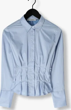 lichtblauwe co'couture blouses poppy pleat waist