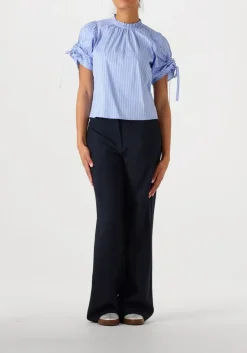 lichtblauwe co'couture blouses diviacc puff ss blouse