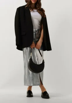 lichtblauwe co'couture maxirok foil denim skirt