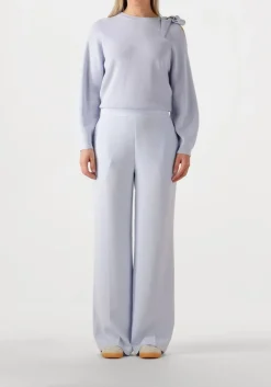 lichtblauwe dante6 wijde broek fabri elasticated wide leg pants