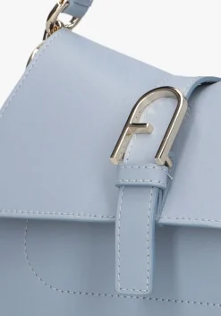 lichtblauwe furla handtas flow mini top handle