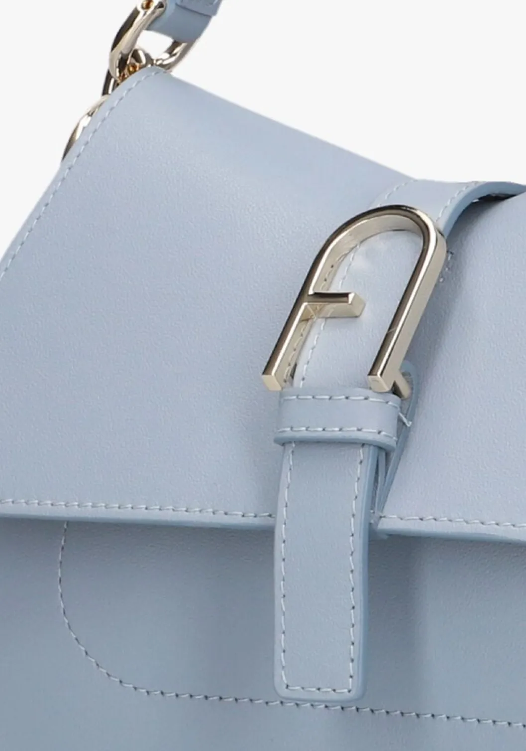 lichtblauwe furla handtas flow mini top handle