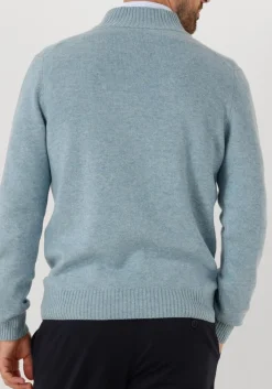 lichtblauwe gran sasso trui mock zip