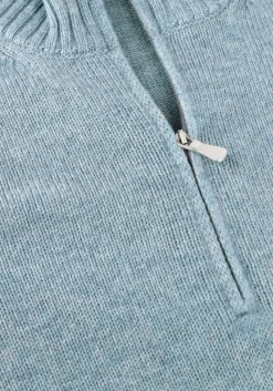 lichtblauwe gran sasso trui mock zip