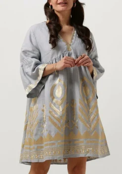 lichtblauwe greek archaic kori mini jurk 230645