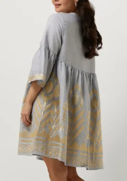 lichtblauwe greek archaic kori mini jurk 230645